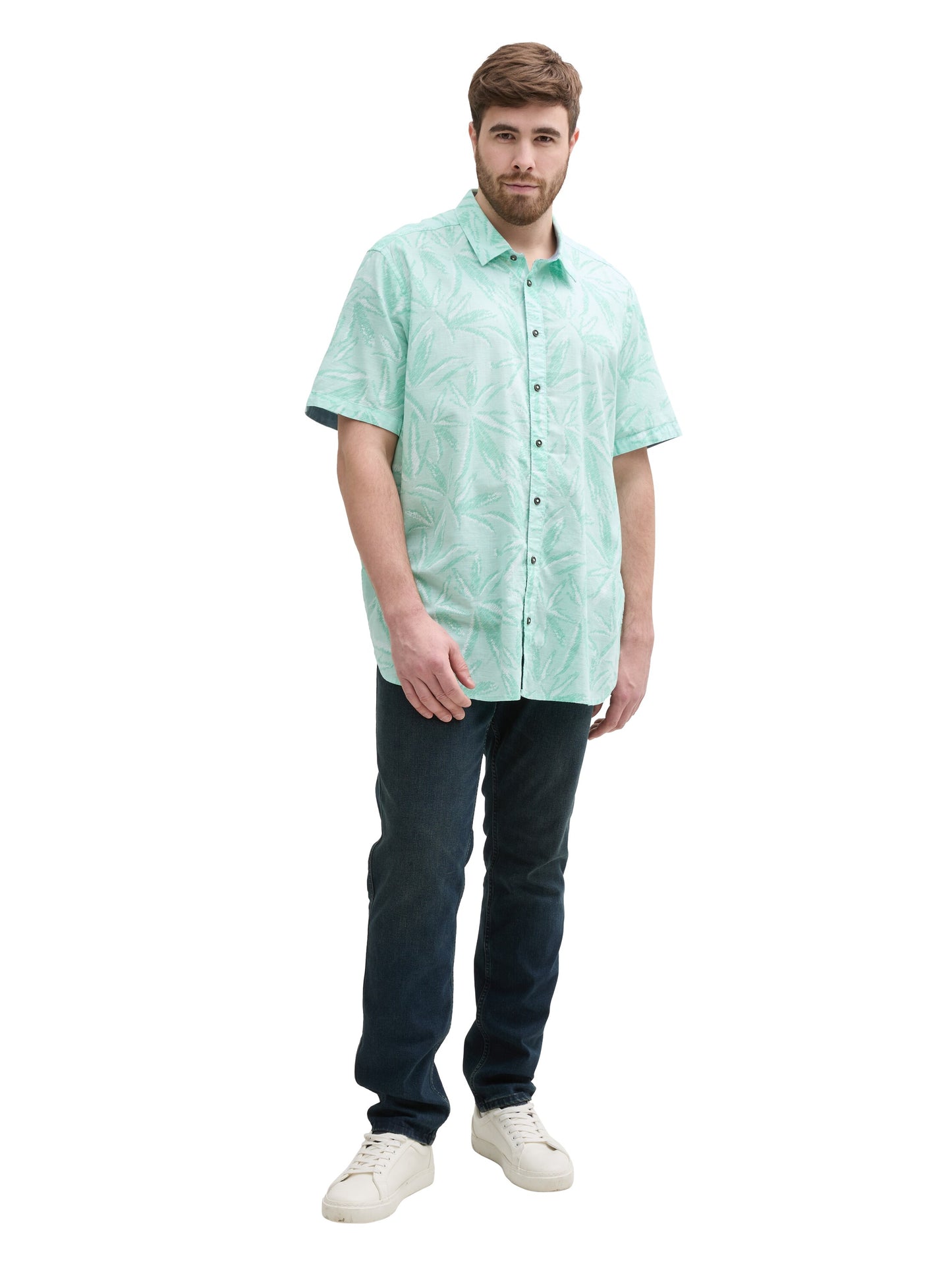 Tom Tailor Groen Printed Shirt Big Size