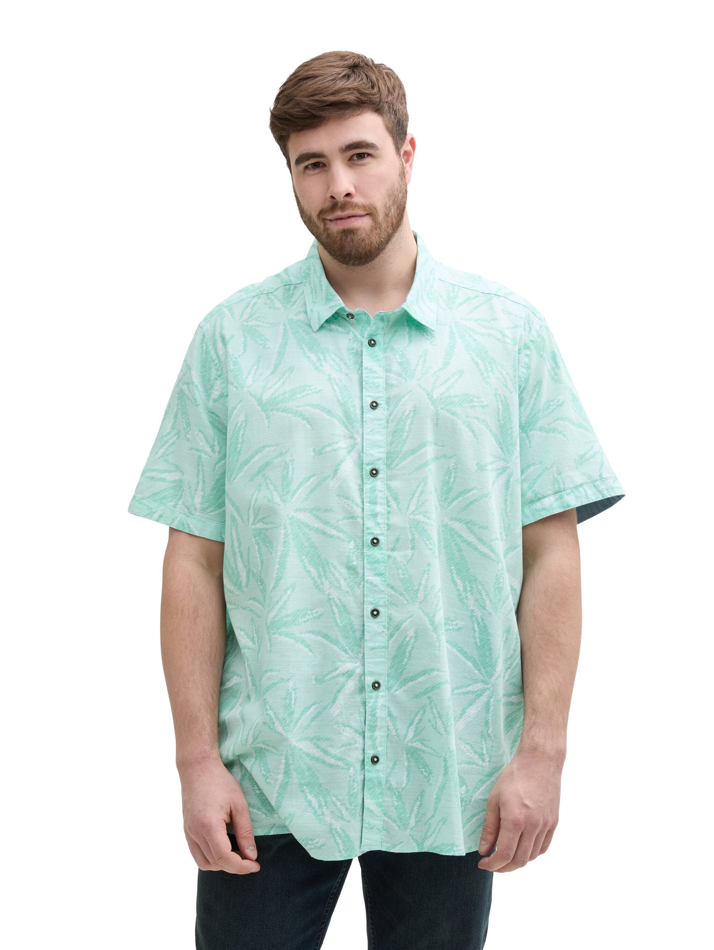 Tom Tailor Groen Printed Shirt Big Size