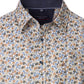 Casa Moda leisure shirt 1/1 sleeve kent print blue