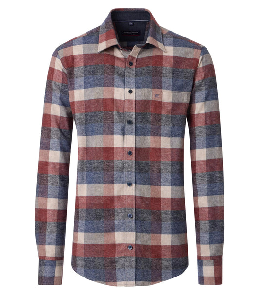 Casa Moda overhemd blok rood blauw