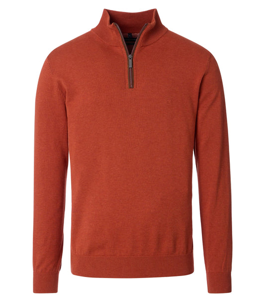 Casa Moda zip pullover troyer plain picante