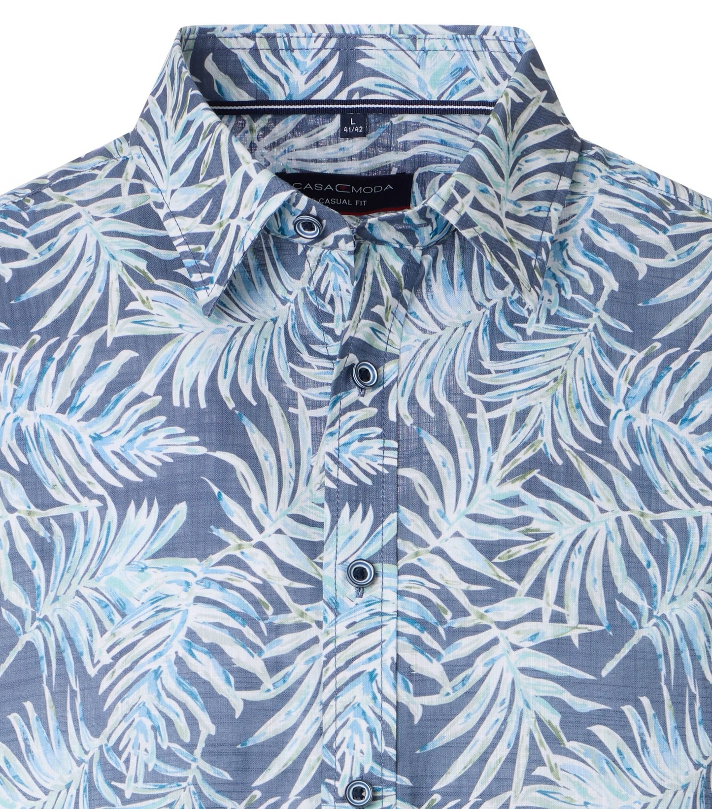 Casa Moda overhemd blauw palmbladeren