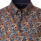 Casa Moda overhemd bladmotief mixed orange
