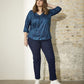 Zhenzi Twist fit broek navy/donkerblauw