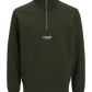 JJESOHO SWEAT QUARTER ZIP HN NOOS GROEN