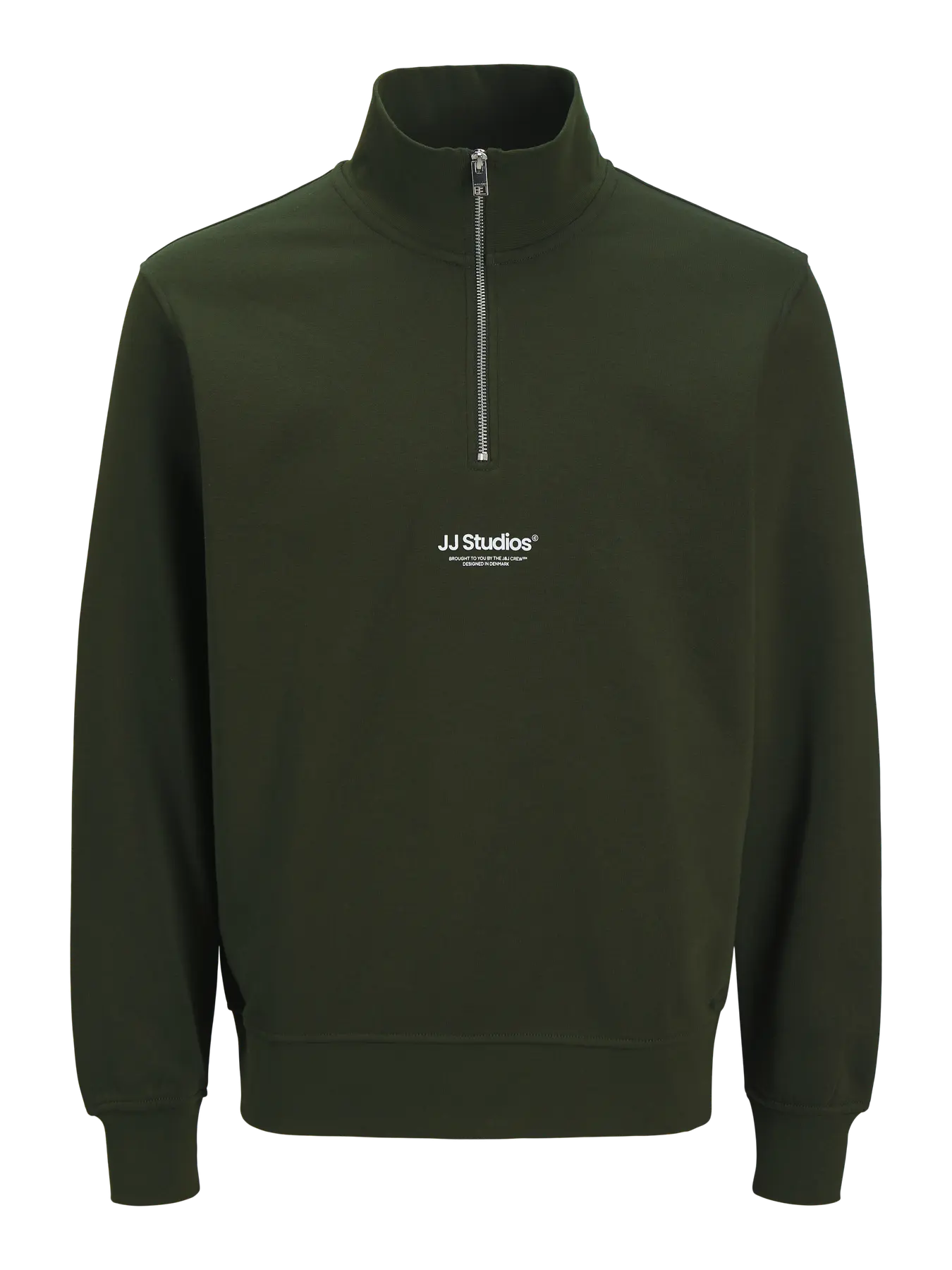 JJESOHO SWEAT QUARTER ZIP HN NOOS GROEN