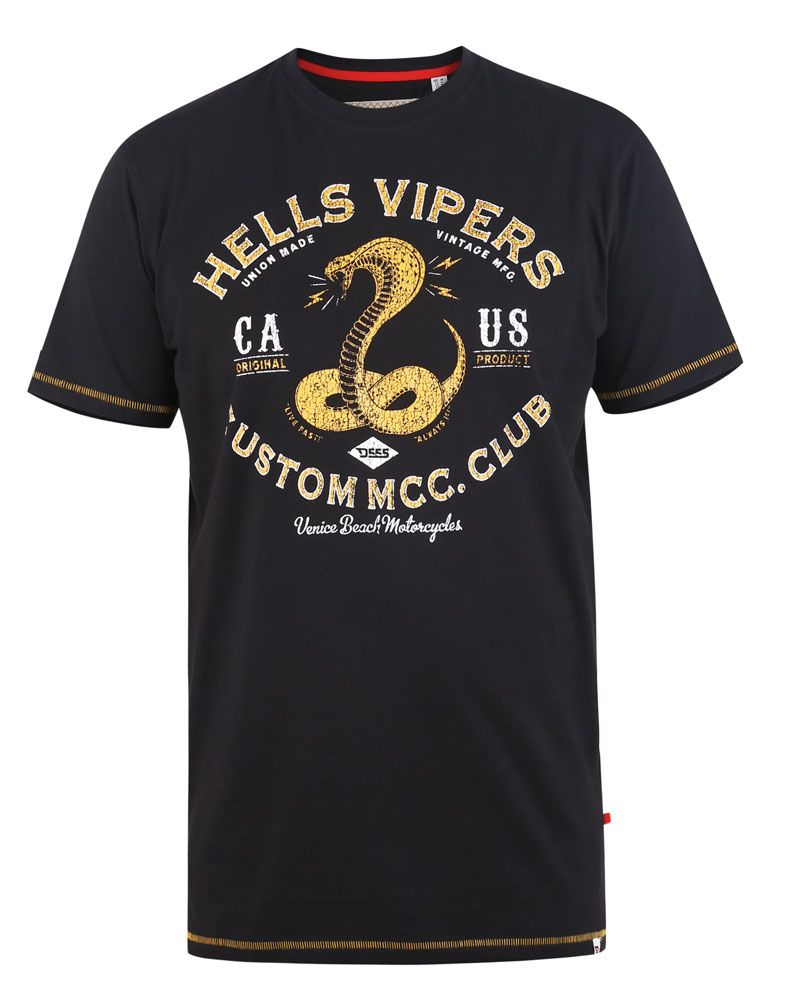 Duke 555 Valley T-Shirt met gele opdruk Hells Vipers